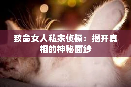 致命女人私家侦探:揭开真相的神秘面纱 致命女人私家侦探:揭开真相的神秘面纱
