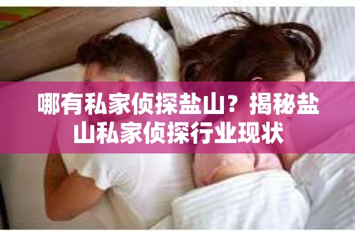 哪有私家侦探盐山？揭秘盐山私家侦探行业现状