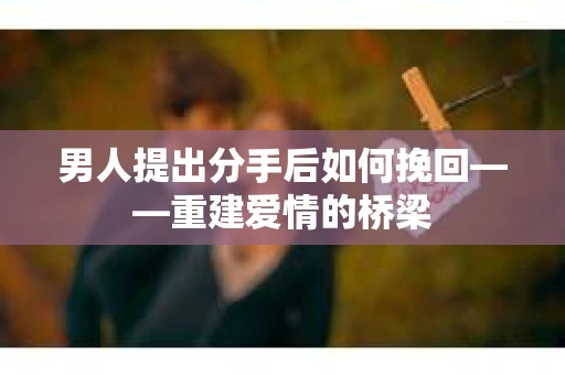 男人提出分手后如何挽回——重建爱情的桥梁