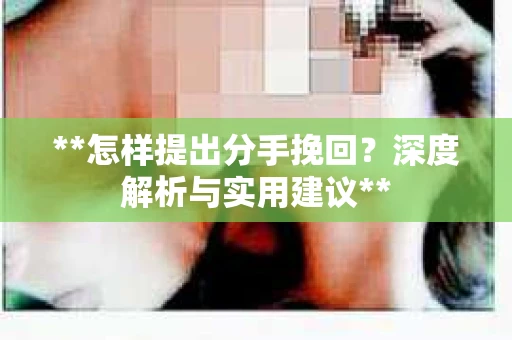 **怎样提出分手挽回？深度解析与实用建议**