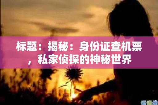 标题：揭秘：身份证查机票，私家侦探的神秘世界